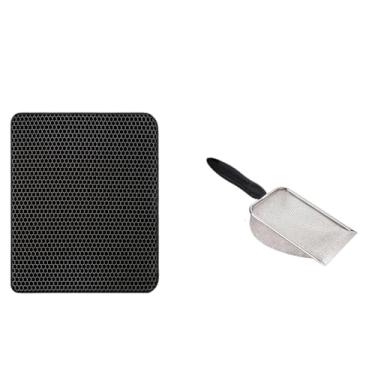 Imagem de Tapete Limpa Patas para Gato Grande EVA Coletor de Areia Dupla Camada Anti Sujeira para Caixa de Areia(M + Pá de limpeza)