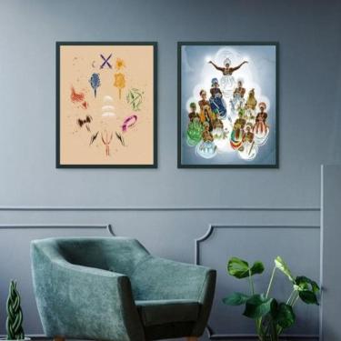 Imagem de Kit 2 Quadros Candomblé - Os Orixás 33X24Cm