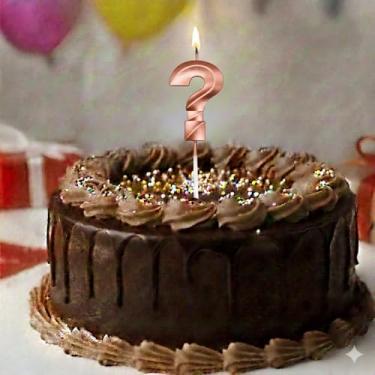 Imagem de Vela De Aniversário Mini Design Número Com 5Cm Silver Festas Rose (Interrogação)