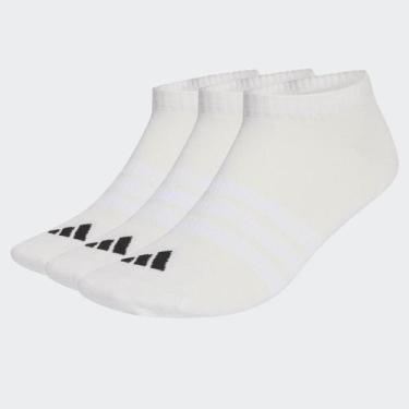 Imagem de Kit Meia Adidas Invisível 3 Pares Branca e Preta, PP