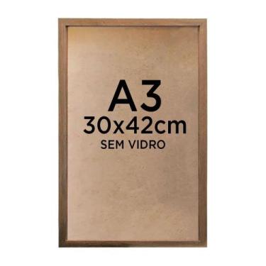 Imagem de Moldura Quadro Caixa 3cm A3 30x42cm Foto Poster Ilustração Sem Vidro -