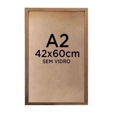 Imagem de Moldura Quadro Caixa 3cm A2 42x60cm Foto Poster Ilustração Sem Vidro -