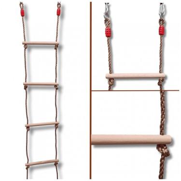 Imagem de Escada de Corda para Balanço ISOP Marrom 3m - 11 Degraus Capacidade 120 kg
