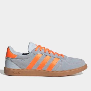 Imagem de Tênis Adidas Breaknet Sleek Suede Feminino, Cinza, Laranja, 35