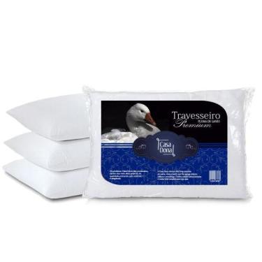 Imagem de Kit Travesseiros 4 Pçs Pluma de Ganso 50x70cm Casa Dona 200 Fios Branc