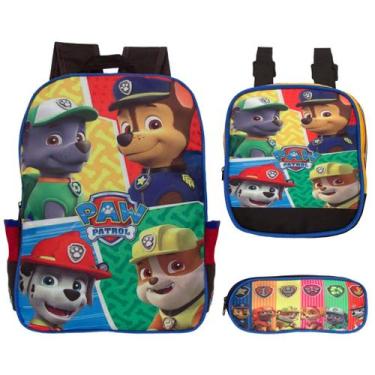Imagem de Mochila Infantil Patrulha Canina Costas Lancheira Estojo