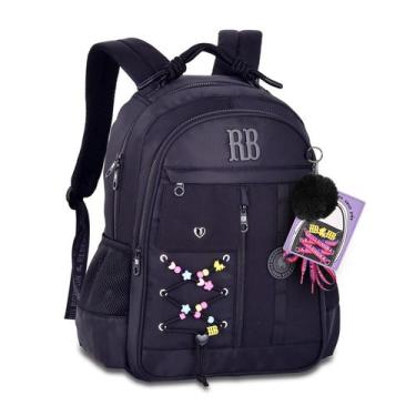 Imagem de Mochila de Costas Beaded Fun 17,5" RB27424 - Rebecca Bonbon, Preto