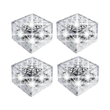 Imagem de Luz Solar De Vidro Em Formato De Bloco 4 Peças LED Lâmpada De Cristal 