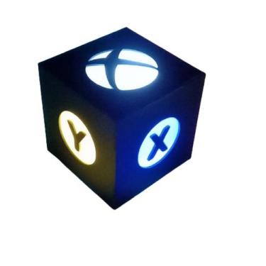 Imagem de Luminária Mini Xbox Abajur De Mesa X Box Preto - Super 3D