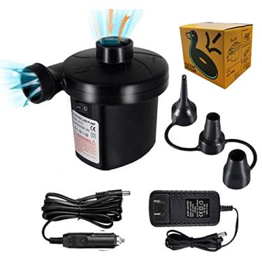 Imagem de Bomba de ar eletrica FBve, 100 - 240 V AC/12 V DC bomba de ar eletrica portatil, enchimento rapido/defletor com 3 bocais para acampamento ao ar livre, almofadas inflaveis, colchao de ar, barco