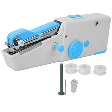 Imagem de Máquina de costura de equipamentos de costura, mini máquina de costura, máquina de costura manual, para estúdio de roupas para casa (azul)
