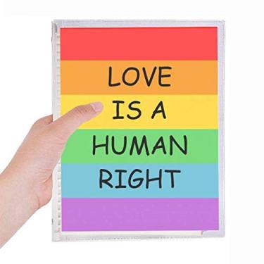 Imagem de Caderno LGBT com a bandeira do arco-íris gay lésbica e folha solta diário recarregável