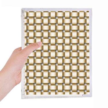 Imagem de Caderno de tecido de malha de linho marrom com folhas soltas para diário recarregável