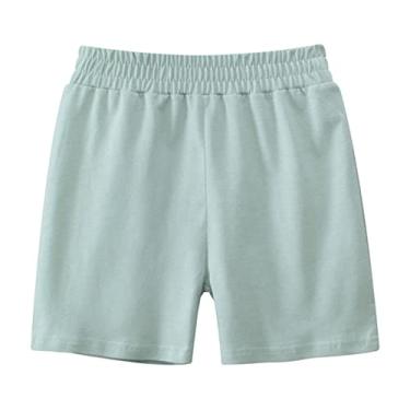 Imagem de Shorts de verão para meninos de cor sólida casual moda para roupas infantis shorts para meninos (verde, 3-4 anos)