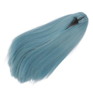 Imagem de Boneca Peruca Longa 1/4 Peruca de Boneca Resistente Ao Calor para Circunferência da Cabeça 18.5-21cm (Azul Cinzento Claro)