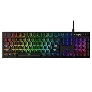 Imagem de HyperX Alloy Origins – Teclado mecânico para jogos, luz controlada por software e personalização macro, formato compacto, retroiluminação LED RGB – Interruptor vermelho HyperX
