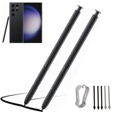 Imagem de SLAUNT 2 canetas Stylus de substituição S23 Ultra S compatíveis com Samsung Galaxy S23 Ultra 5G, S23 Ultra EJ-PS918 S Pen (sem Bluetooth) com pontas/pontas (preto)