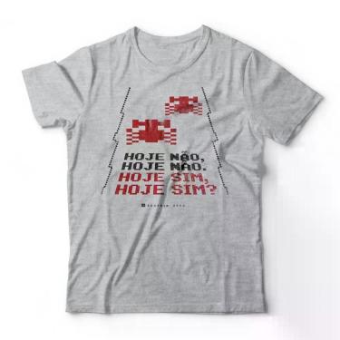Imagem de Camiseta Hoje Sim Studio Geek Casual Mescla Cinza-Masculino
