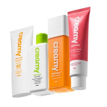 Imagem de Kit Creamy Skincare Vitamina C Tranexâmico Hidratante Calming Cream Protetor Facial FPS60 (4 produtos)