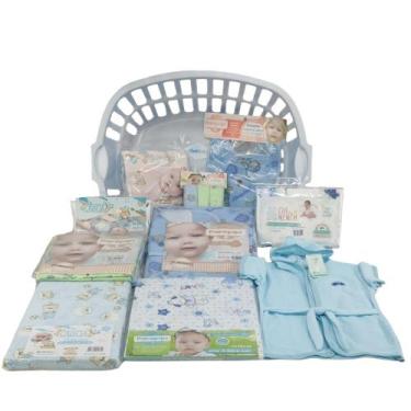 Imagem de Kit enxoval de bebe infantil + cesto multiuso menino - LET BABY BOLSAS