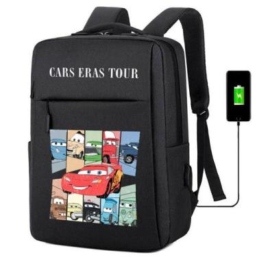 Imagem de Mochila USB Escolar Estampa Infantil Carros Notebooks, Trabalho Escola