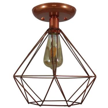 Imagem de Plafon Aramado Diamante Grande cor Cobre todos ambientes - CM GLASS - 