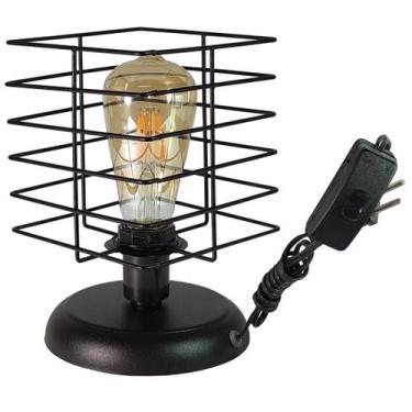 Imagem de Abajur Aramado Boxy preto Sala Quarto cozinha banheiro - CM GLASS - CL