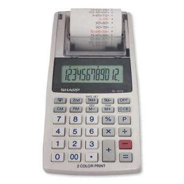 Imagem de Calculadora Sharp Sem Fio Portatil de Mao EL-1611V Branco 12 Digitos