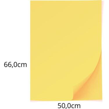 Imagem de Papel Cartolina Amarelo Escolar 50X66CM 140G - Pacote com 100 Unidades