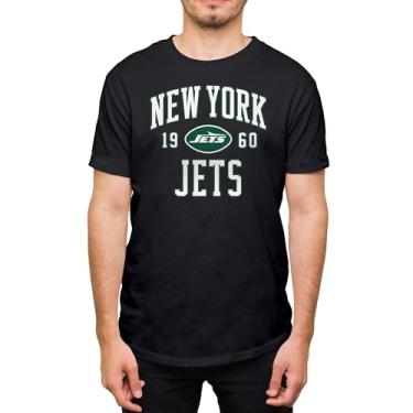 Imagem de Hybrid Sports - NFL Established - Camiseta adulta oficialmente licenciada para fãs de manga curta para homens e mulheres - Cores do time, New York Jets - Preta, P