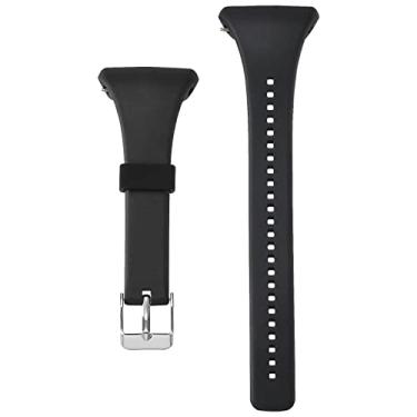 Imagem de ECSiNG Pulseira de relógio de silicone compatível com Polar FT4 FT7 Fitness Tracker pulseira de relógio ajustável para smartwatch de liberação rápida para pulso de 160 ~ 230 mm, preta
