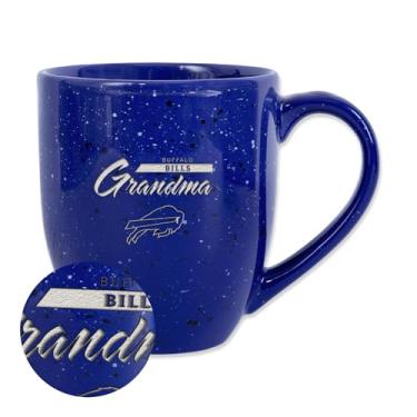 Imagem de Rico Industries NFL Football Buffalo Bills Grandma Royal Blue 473 ml Caneca de café de cerâmica salpicada gravada a laser