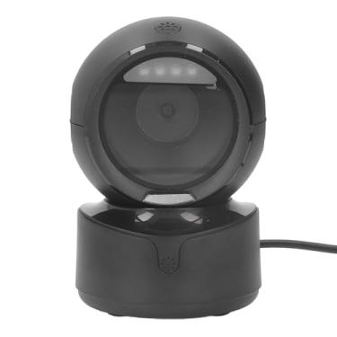 Imagem de Scanner de Código de Barras de Mesa Com Detecção Automática Omnidirecional Usb Com Fio 1d 2d Qr Leitor de Código de Barras para Armazém de Varejo