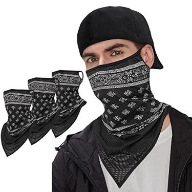 Imagem de KINGREE Máscara de esqui Balaclava, polaina de pescoço para capacetes de motocicleta, meias máscaras de secagem rápida, 3 peças - Preto, Large