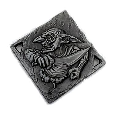 Imagem de Cryptic Creative Silver Goblin Decision Coin D2 Heads-Tails - Yes-No RPG LARP