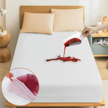 Imagem de Protetores de colchão de 22 cm Twin GG 99 cm x 203 cm, capas de colchão WINKAURA à prova d'água para cama de solteiro com zíper para dormitórios universitários e hotéis