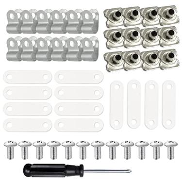 Imagem de Fortunemee Kit de reparo de capacete de futebol, kit de hardware de capacete de hóquei, ferragens para máscara universal de softball, clipes de viseira de futebol em forma de R parafusos porcas com juntas de borracha