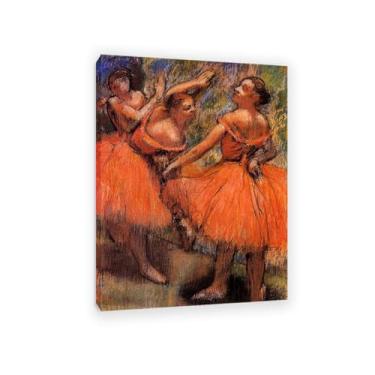 Imagem de SDYJ6GSW Edgar Degas Prints Saias de balé vermelhas Giclee impressão de arte de parede impressionismo arte de parede bailarina pôster vintage Edgar Degas decoração de parede 100 x 70 cm (83.8x71.1 cm