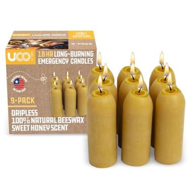 Imagem de UCO Cera de abelha natural de 18 horas, velas de longa duração para lanternas de vela UCO e preparação para emergências, pacote com 9, feita nos EUA
