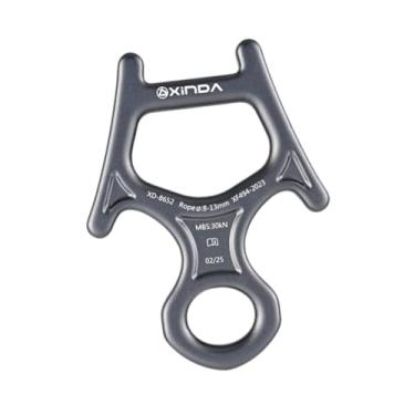 Imagem de oshhni 30kn 8 figura Descendente liga de alumínio Grande prenda e equipamento de rapel para proteção de proteção de engenharia, Cinza