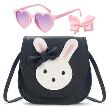 Imagem de LJCTULY Bolsa infantil pequena para crianças, bolsa de coelhinho para meninas, bolsa de presente de aniversário para meninas, B - preto, Bolsa de coelho infantil