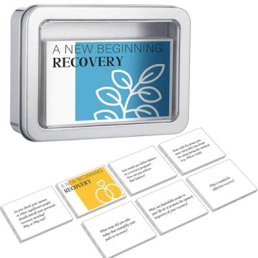 Imagem de Rotatingpals 51 Pcs Recovery Card Game for Adults Includes 50 Addiction Recovery Cards with Tin Box Therapy Games for Adults Group Therapy Activities for Stress and Social Anxiety Mental Health