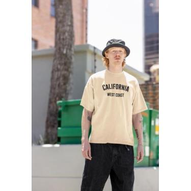 Imagem de Camiseta Oversized Maculina California West Coast Streetwear Cores Ter