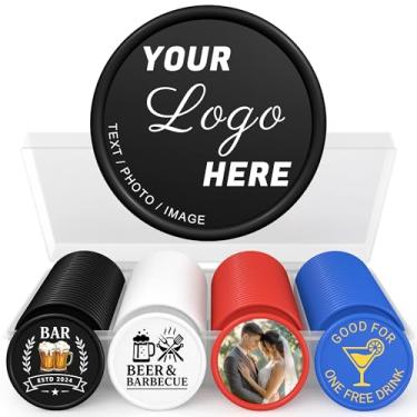Imagem de Qansean 200-1000 fichas de plástico personalizadas – Tokens de bebida personalizados, design/foto/logotipo impresso em chips de 37 mm – Bom para fichas de bar, festas, bares, brindes da empresa
