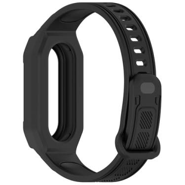Imagem de LOKEKE Pulseira de substituição compatível com Xiaomi Band 10 – Pulseira de reposição de TPU para relógio de pulso compatível com Xiaomi Smart Band 10/9/8 (preto)