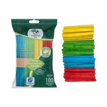 Imagem de Palito de sorvete colorido 100 unidades Theoto