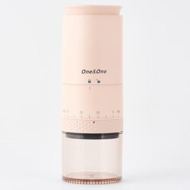 Imagem de One&One Moedor De Café Elétrico Portátil - Operado Por Bateria Recarregável Com Configurações Externas Moagem, Display Led, Sem Fio Para Viagens, Camping, Escritório (Branco-Sujo)