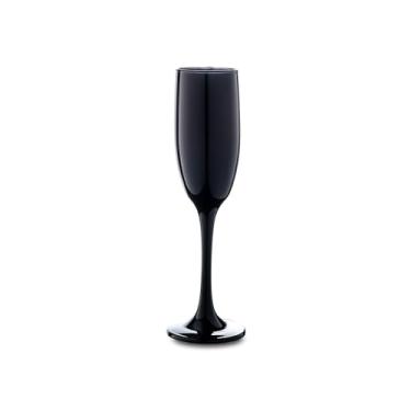 Imagem de Vikko Taças de champanhe pretas decorativas | Capacidade de 170 g – perfeitas para festas, casamentos e todos os dias – grossas e duráveis – seguras para lava-louças – Conjunto de 6 taças de vinho espumantes