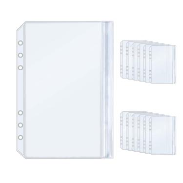Imagem de NatSumeBasics 12 fichários A5, 2 bolsos, envelopes de enchimento de dinheiro de 2 camadas, protetores de lençol transparentes de 12,7 x 20,3 cm para acessórios de caderno (A5)