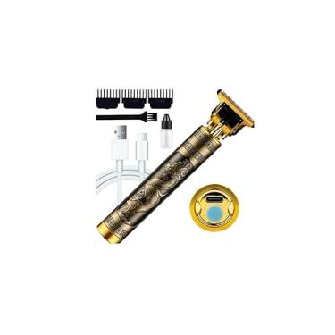 Imagem de Máquina Profissional Dragão Acabamento Sem Fio Cabelo Barba Pezinho Personalizada Com Limitador de Lamina Ajustável Recarregável 4 Pentes Óleo Escovinha Kit Conjunto Aparador Acabamento